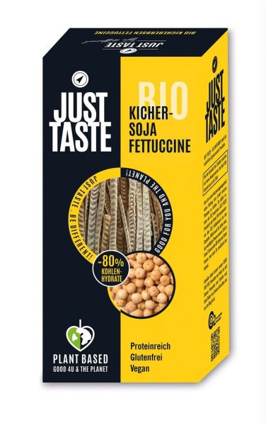 Just Taste Bio Kichererbsen-Soja Fettucchine 12x250g Packung