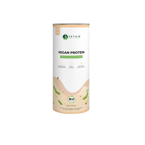 Vetain Vegan Protein Neutral 600g Dose