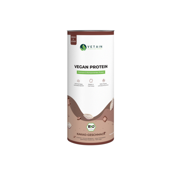 Vetain Vegan Protein Kakao 600g Dose
