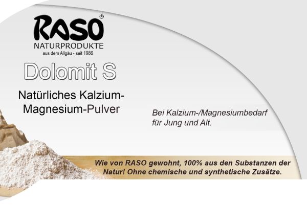 RASO Dolomit S, natürliches Kalzium-Magnesium, 500g Dose