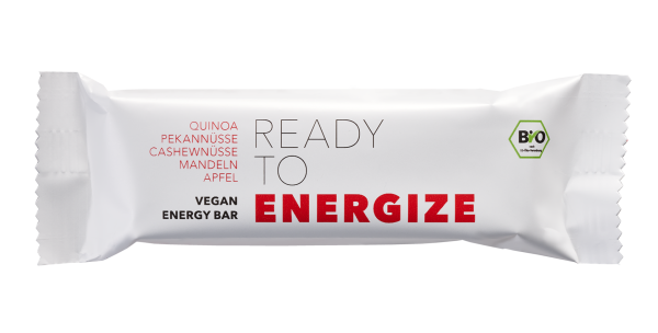 READY TO ENERGIZE - Veganer, Bio-Energieriegel, 38g