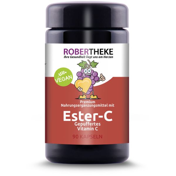 Robertheke Ester-C gepuffertes Vitamin C Vegan, 91,5g Dose