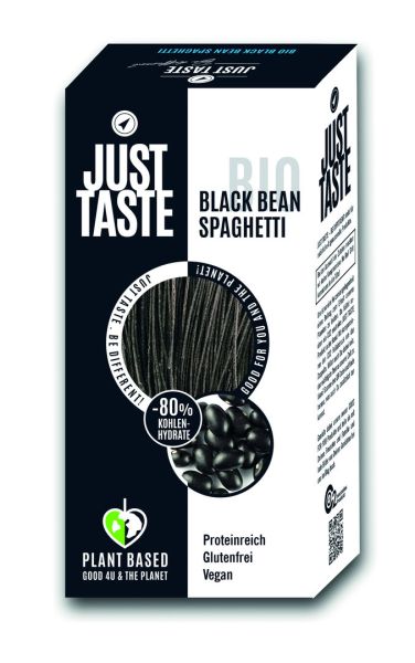 Just Taste Bio Black Bean Spaghetti 4x250g Packung (Gesamtmenge 1kg)